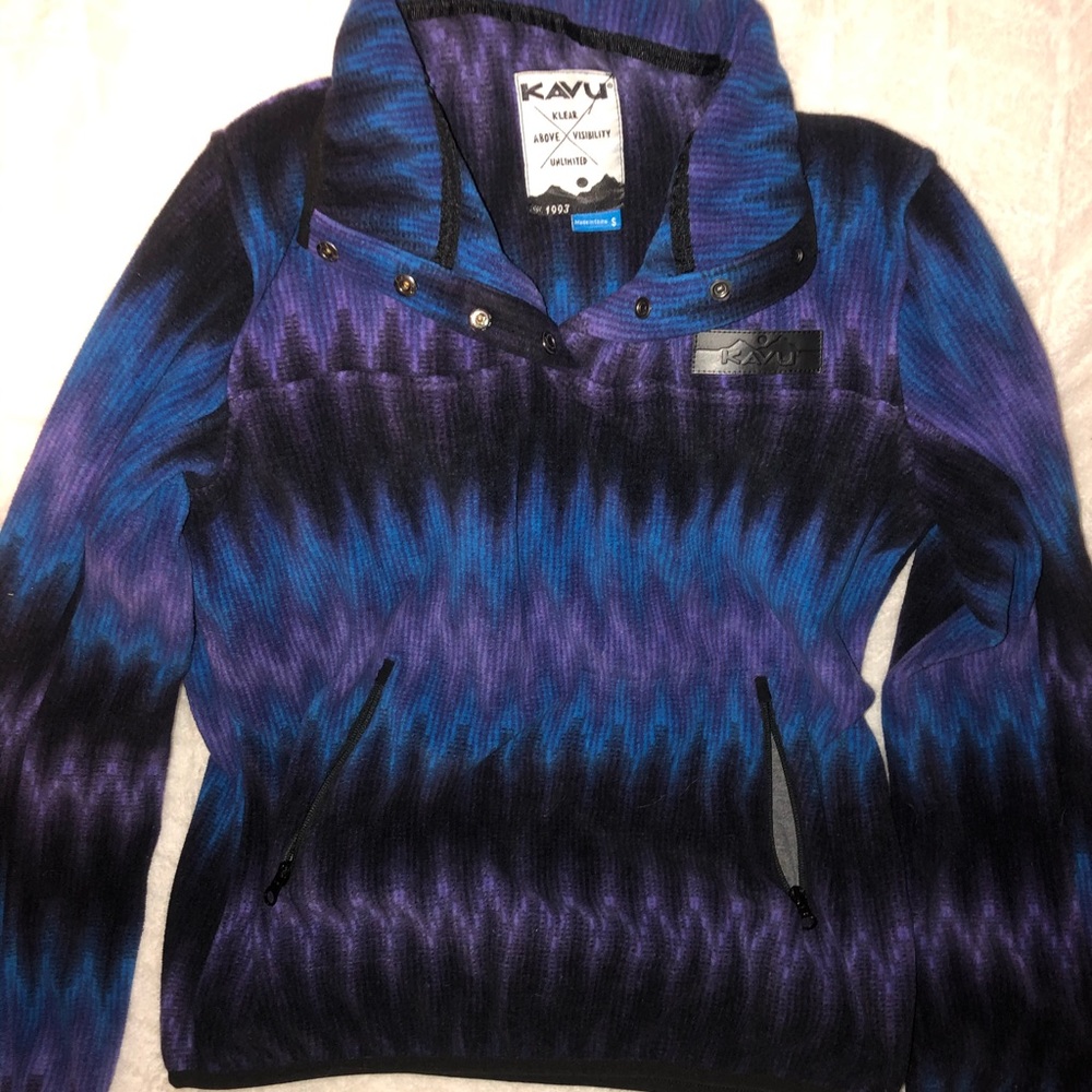 KAVU pullover winter sweatshirt blue purple black